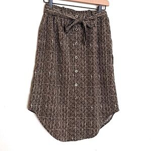 Cato Havana Button Front Boho Skirt with Pockets size Small